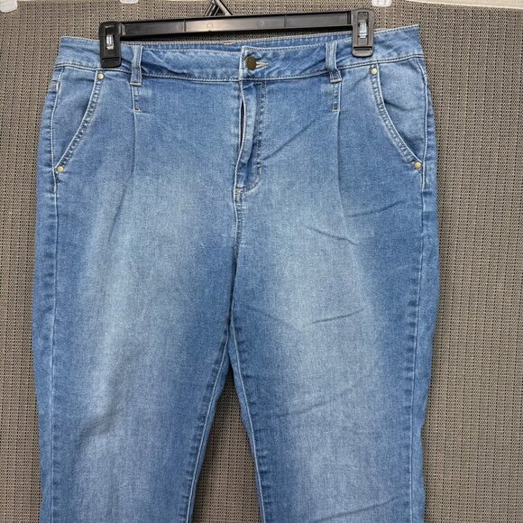 D.Jeans Womens Size 14 High-Rise Straight Leg Blue Denim Jeans Casual - Picture 8 of 9